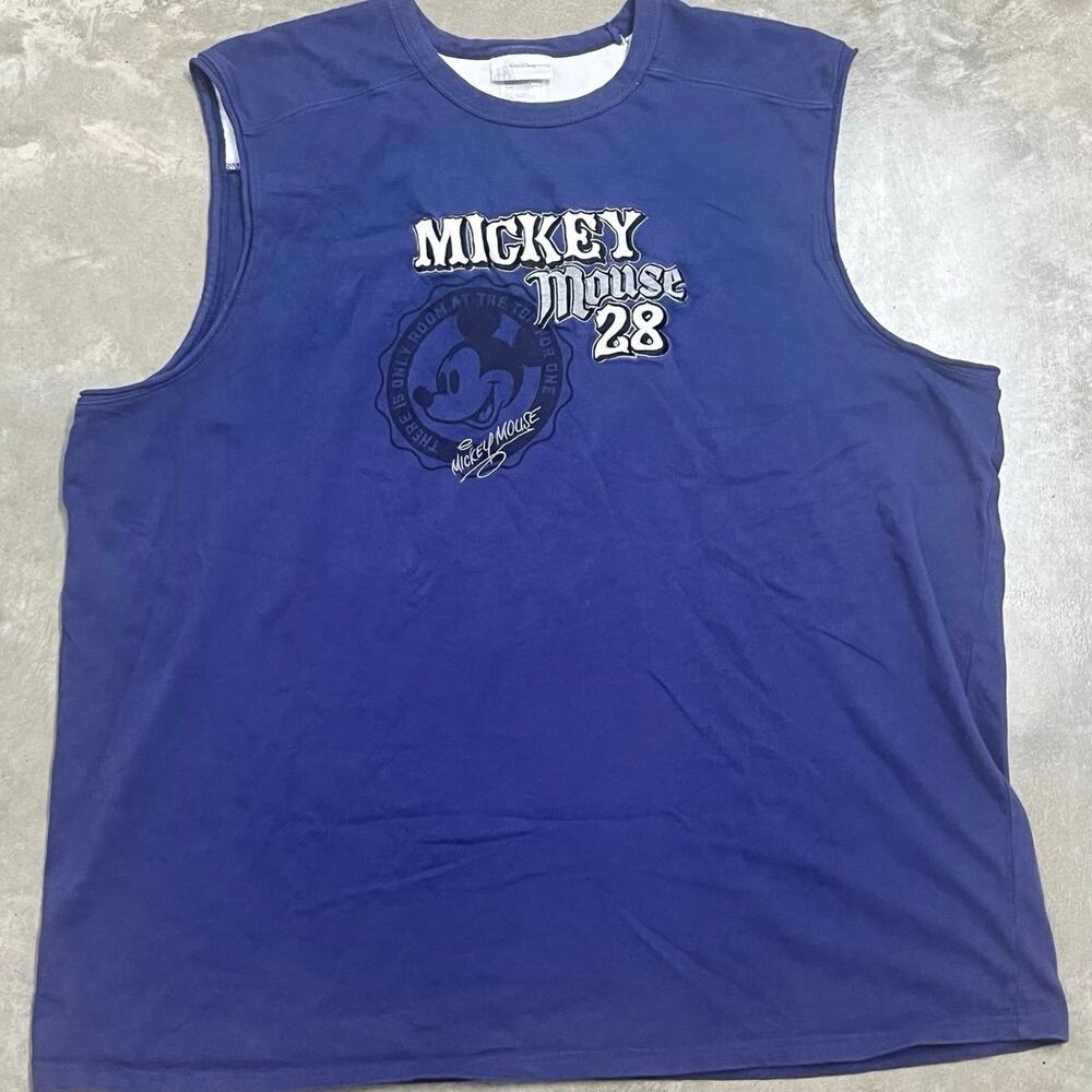 Vintage Walt Disney World Mickey Mouse 28 Heavyweight Sleeveless Shirt XXL